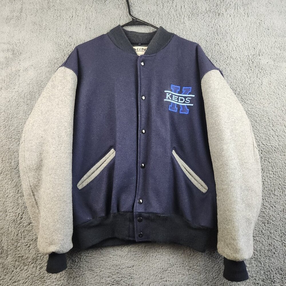 Vintage Bomber Varsity Jacket Men's Large Two Toned Wool 90's Quilted Gorpcore